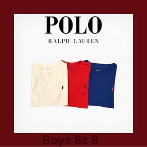 Polo Ralph Lauren Boys Red White and Blue Polo T-Shirt Bundle Size 8.